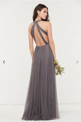 The Petrina Bridesmaid Halter Tulle Gown (Customisable)