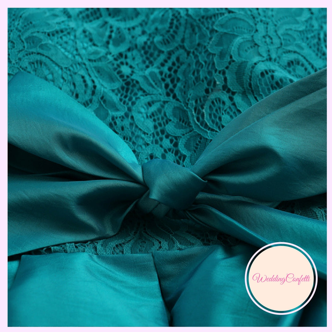 The Tessa Wedding Bridal Teal Long Sleeves Short Dress