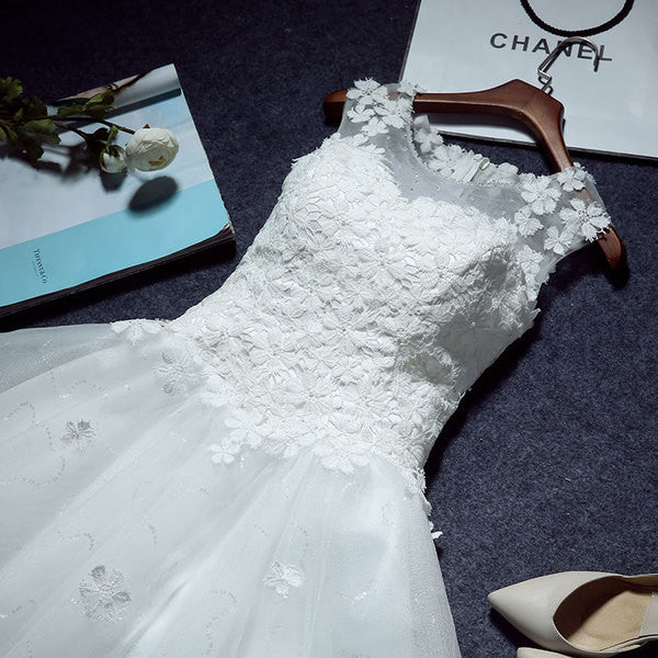 The Teselly  White Sleeveless Short Tulle Dress