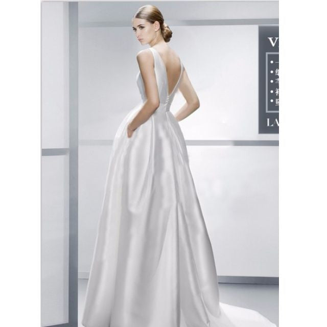 The Roxanna Wedding Bridal Satin Long Dress