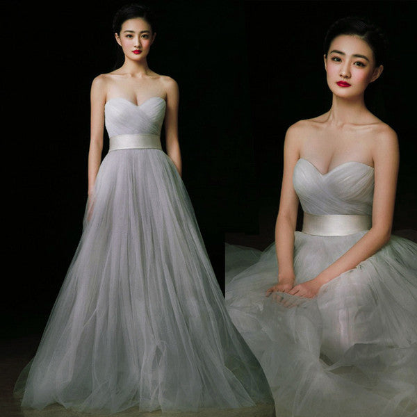 The Levene Grey/White/Red/Champagne/Black Tube Long Evening Dress