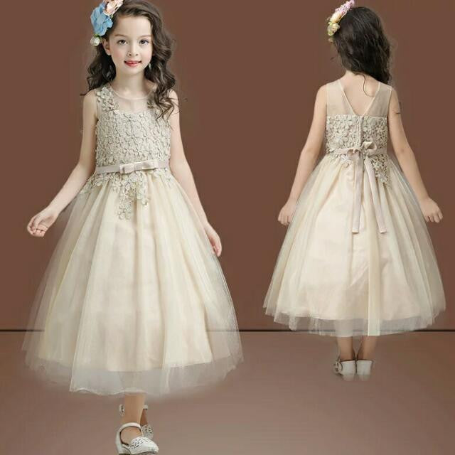 The Olivia Champagne Flower Girl Dress