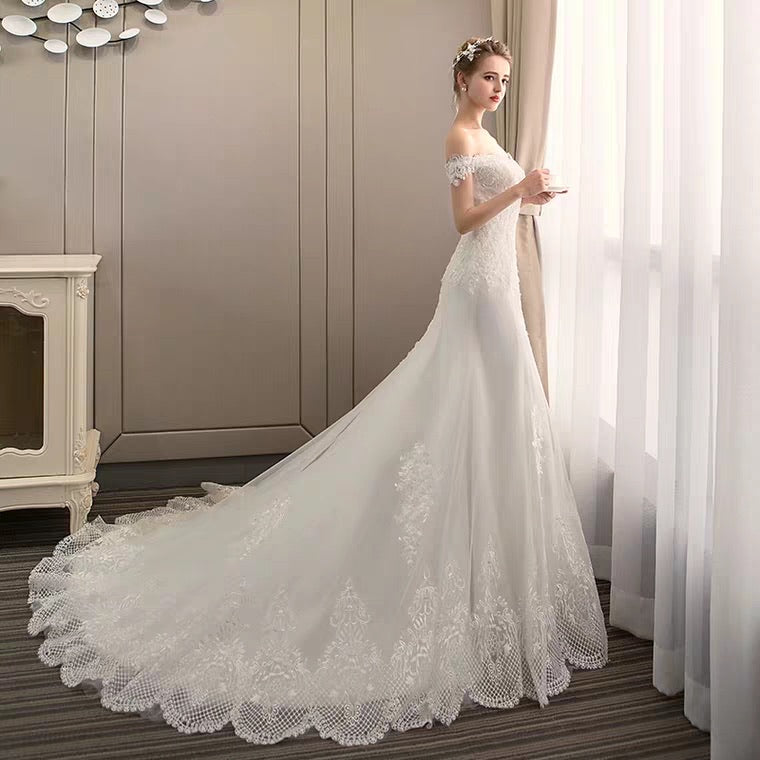 The Triniity Wedding Bridal Off Shoulder Gown