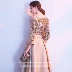 The Tessa Gold / Silver / Red / Black / Green Long Sleeve Gown (Available in 5 colours)