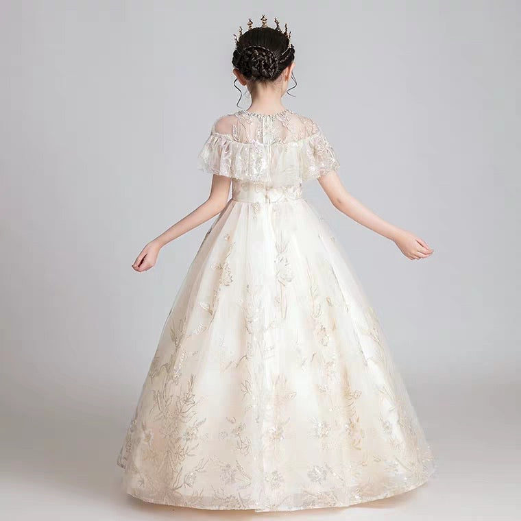 The Kyla Champagne Flower Girl Dress