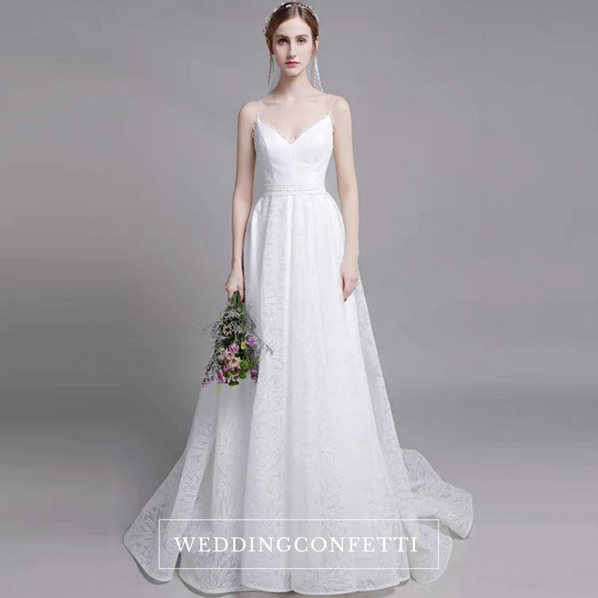 The Kerrelyn Wedding Bridal Sleeveless Lace Dress