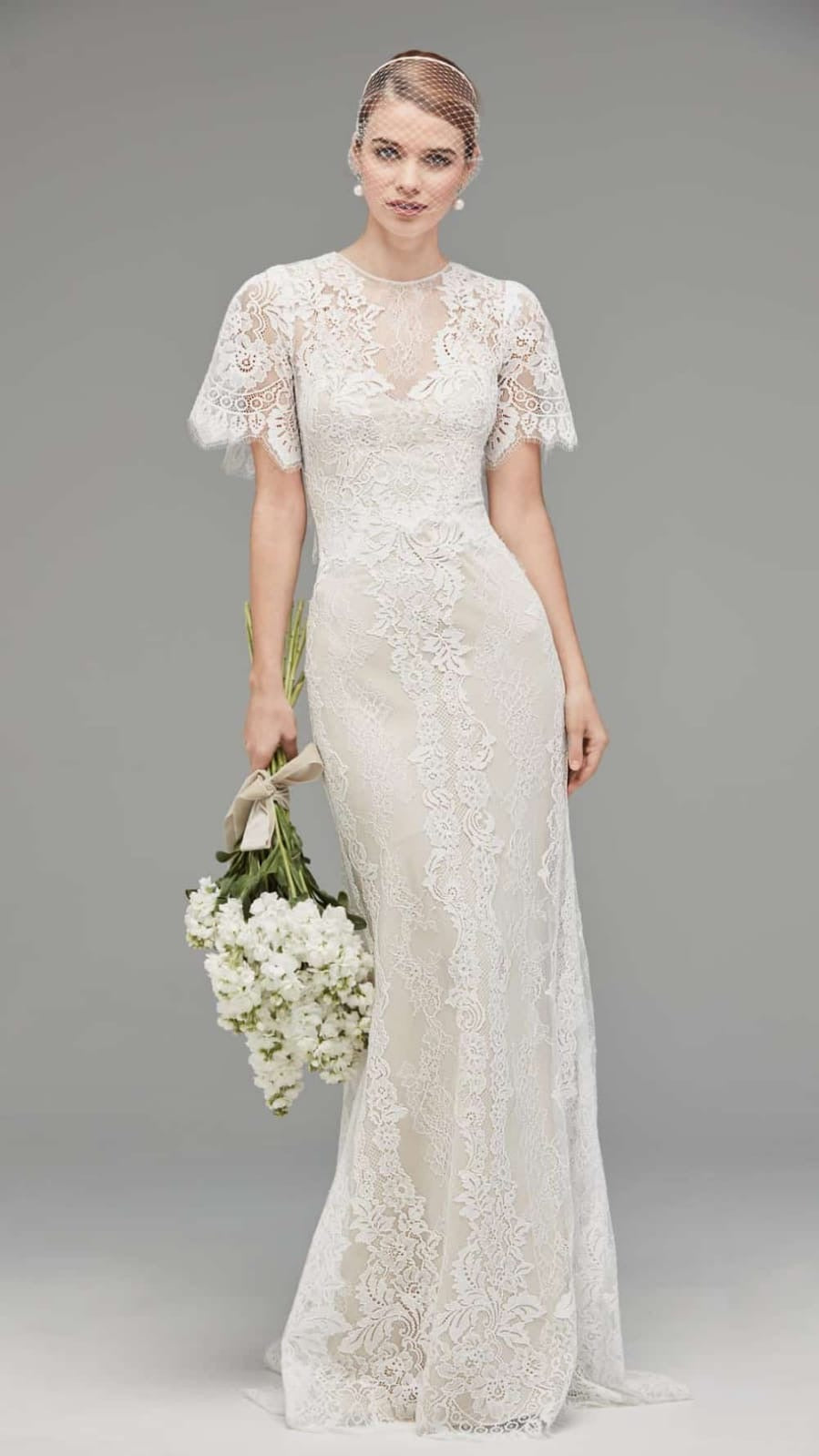 The Keranda Wedding Bridal Drape Sleeve Lace Gown