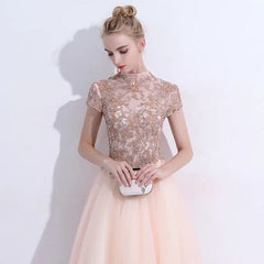 The Rosalle Ombré High Collar Champagne Gown