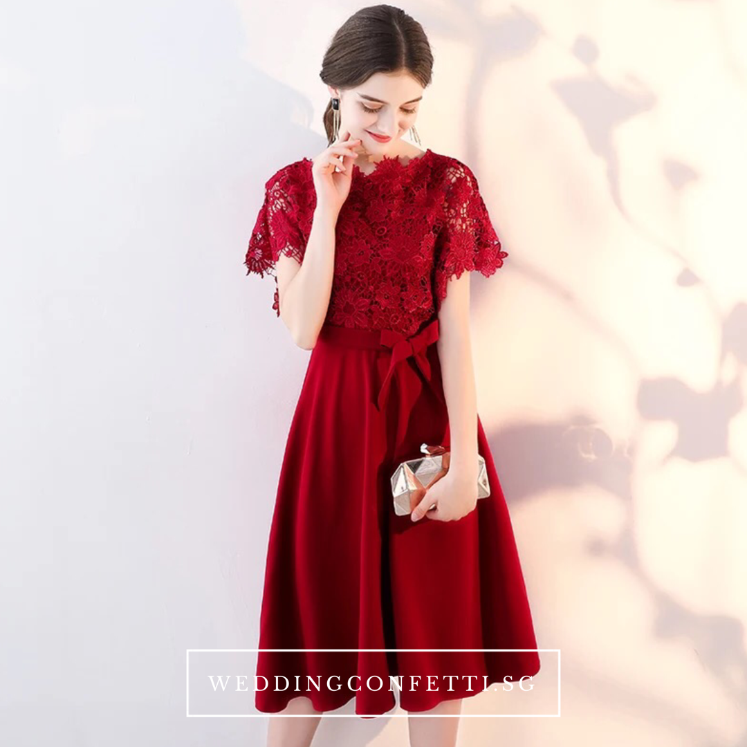 The Melinda Black / Red / Wine Red Lace Gown