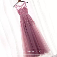 The Rose Pink/Red Lace Sleeveless Dress