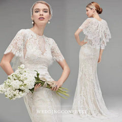 The Keranda Wedding Bridal Drape Sleeve Lace Gown