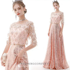 The Kumie Long Sleeve Black/Red/Pink/Silver Gown