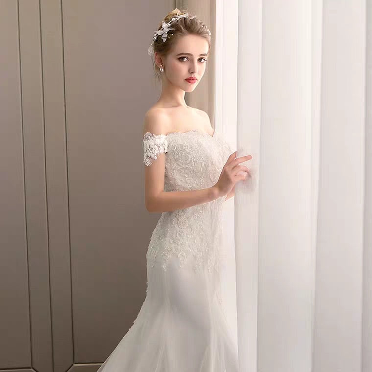 The Triniity Wedding Bridal Off Shoulder Gown