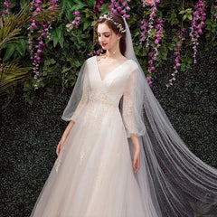 The Kylie Wedding Bridal Illusion Lace Sleeve Gown