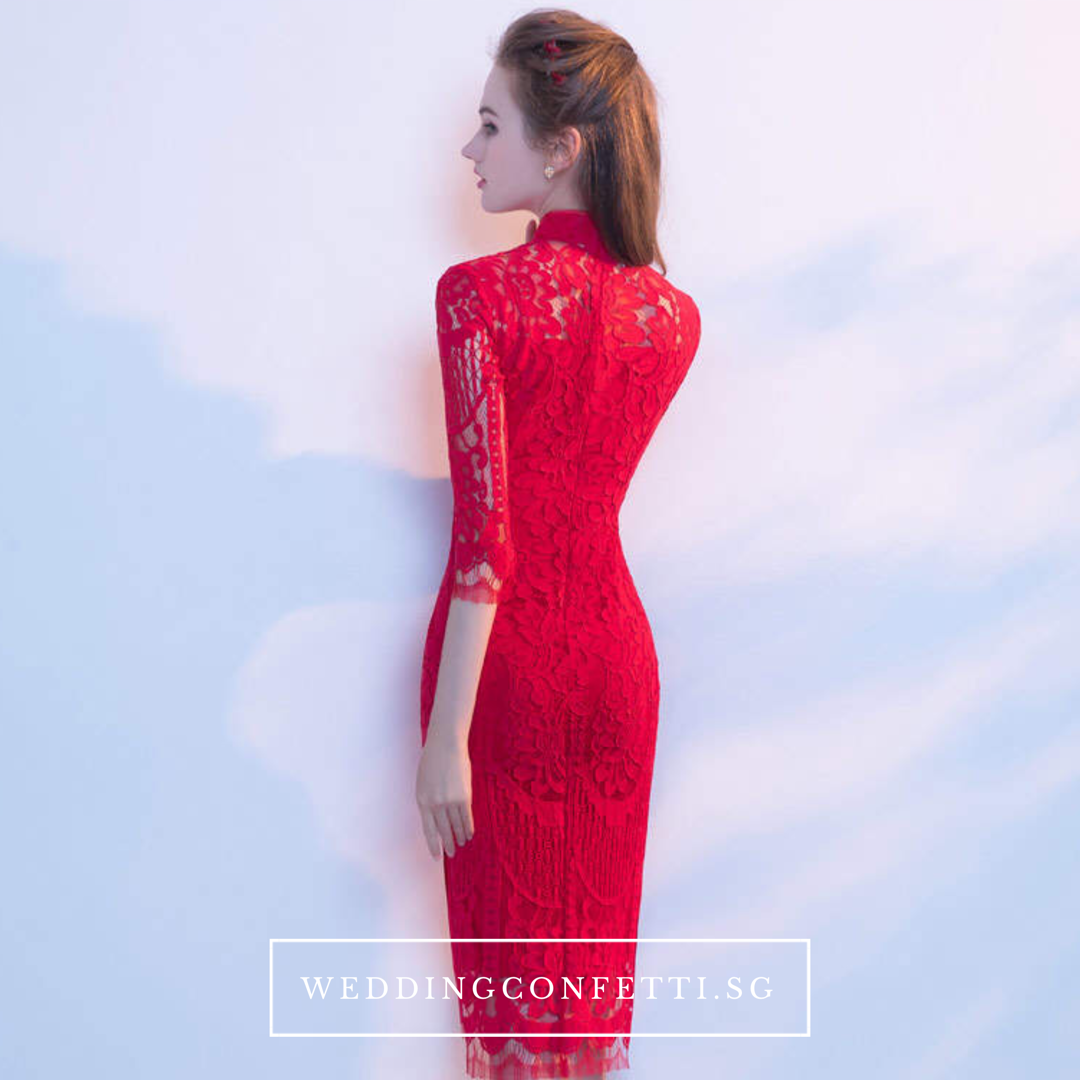 The Cassia Lace Mandarin Collar Dress