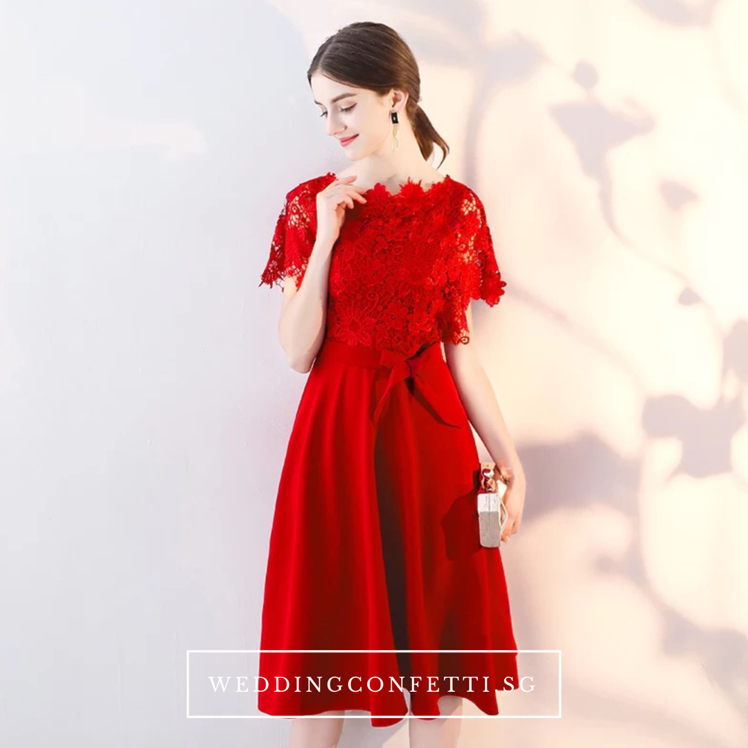 The Melinda Black / Red / Wine Red Lace Gown