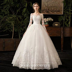 The Quentine Wedding Bridal Illusion Long Sleeves Gown