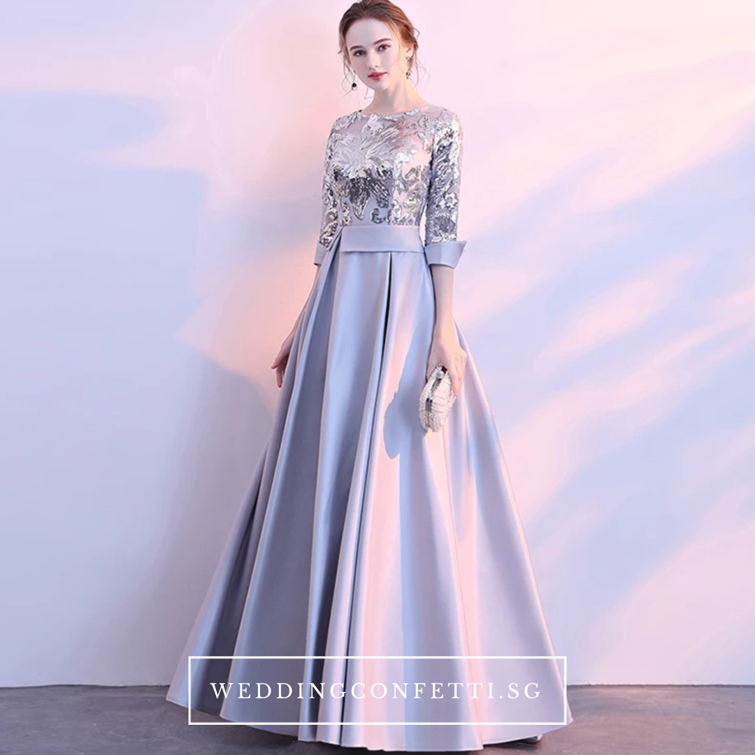 The Tessa Gold / Silver / Red / Black / Green Long Sleeve Gown (Available in 5 colours)