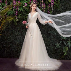 The Kylie Wedding Bridal Illusion Lace Sleeve Gown