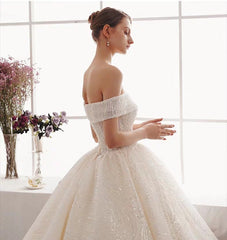 The Ristelle Wedding Bridal Sequined Off Shoulder Gown