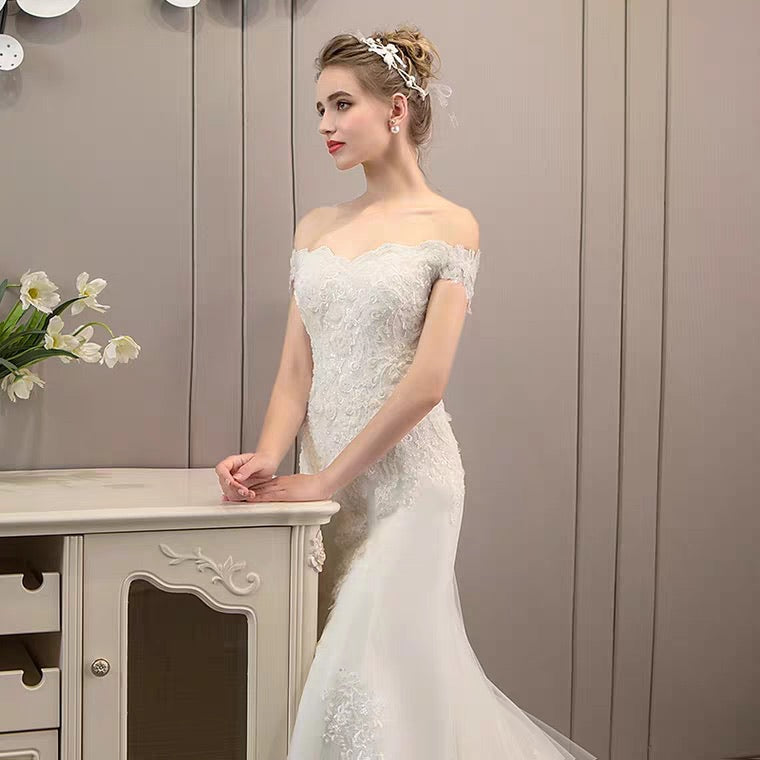 The Triniity Wedding Bridal Off Shoulder Gown