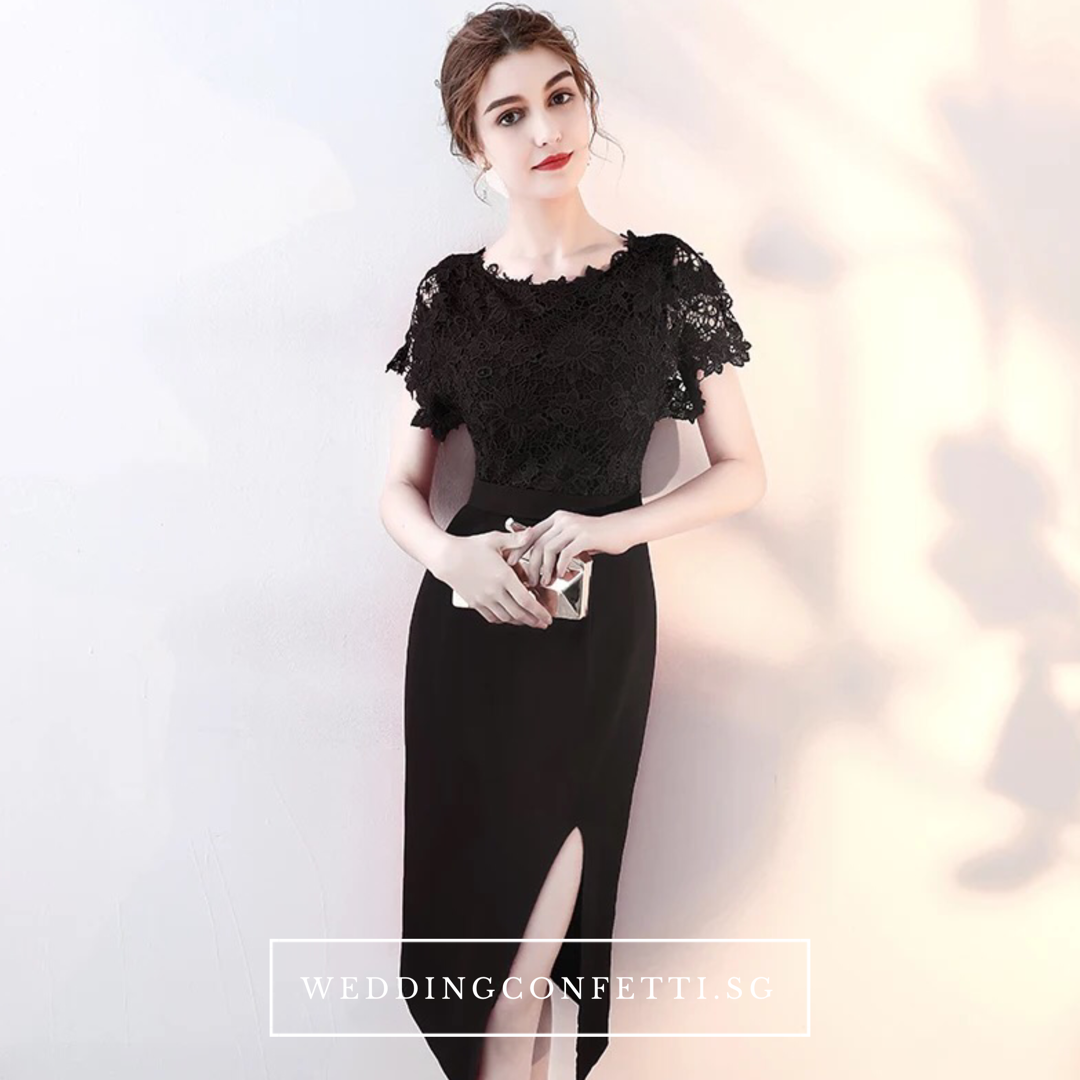 The Melinda Black / Red / Wine Red Lace Gown