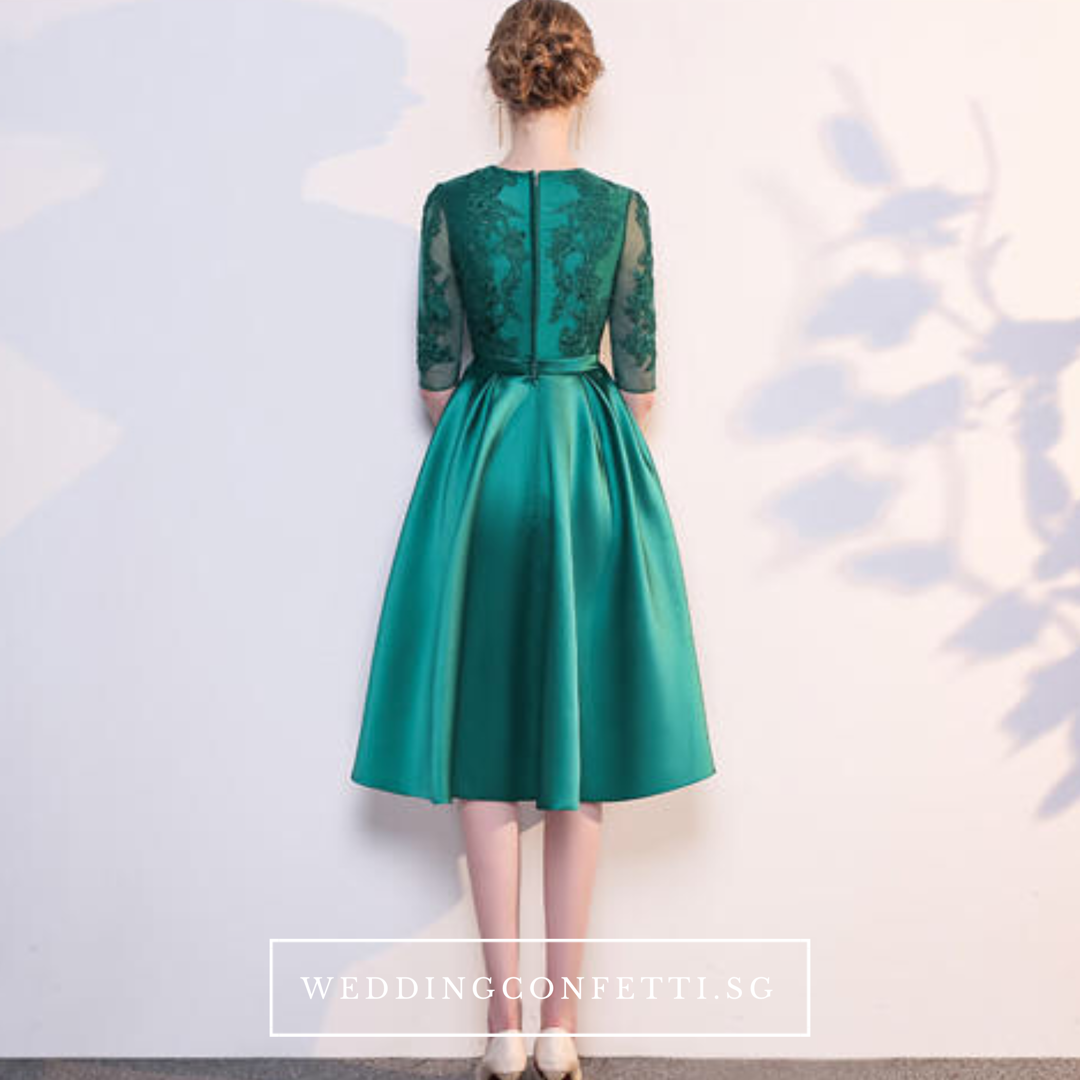 The Anastasia Green Lace Long Sleeves Gown