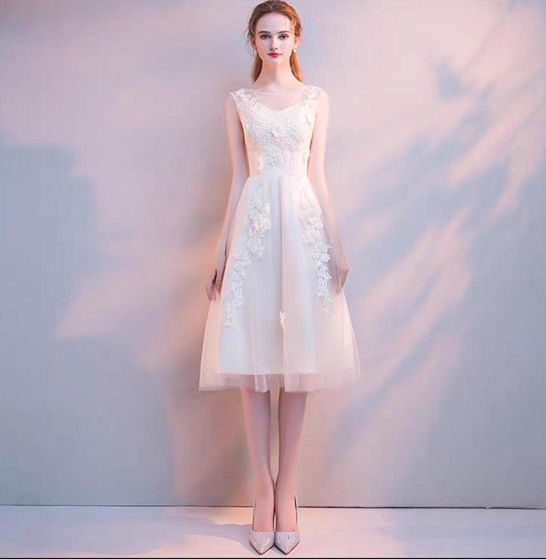 The Riley Pink/Champagne Sleeveless Tulle Gown