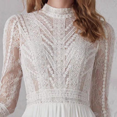 The Merlynda Wedding Bridal Long Illusion Sleeves Gown