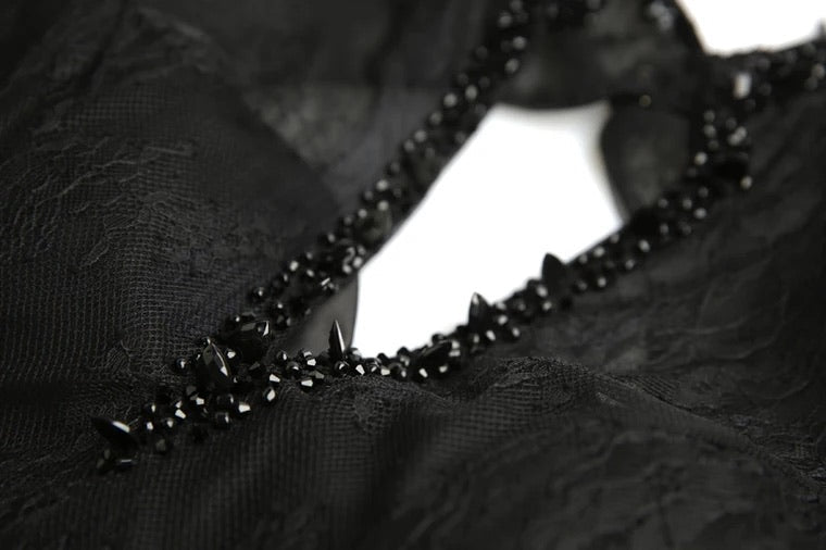 The Lerynn Short Sleeve Black Gown