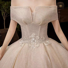 The Fenelee Wedding Bridal Off Shoulder Champagne Gown