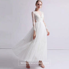 The Petrio Wedding Bridal Illusion Sleeves Lace Gown