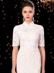 The Orient Wedding Bridal Cheongsam Mandarin Collar Gown