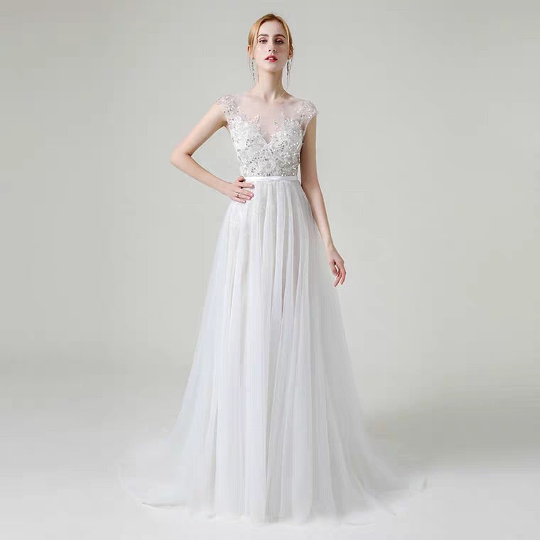 The Lorende Wedding Bridal Sleeveless Gown
