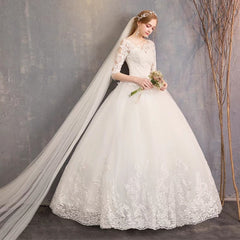 The Quinlee Wedding Bridal Illusion Long Sleeves Gown