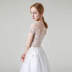 The Khloe Wedding Bridal Illusion Boat Neck Lace Gown