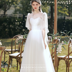 The Kordelia Wedding Bridal Short Sleeves Gown