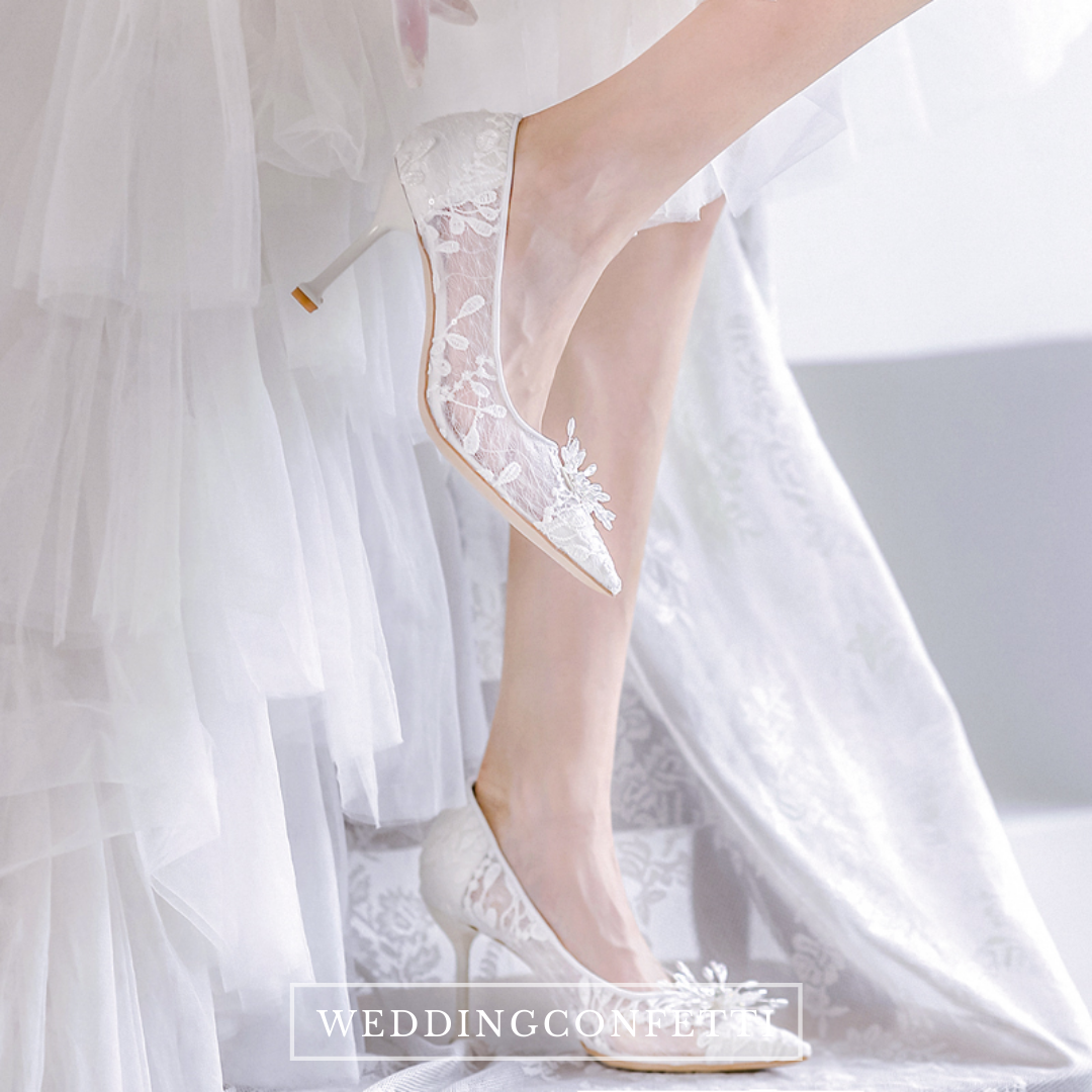 The Leily Grey Lace Heels