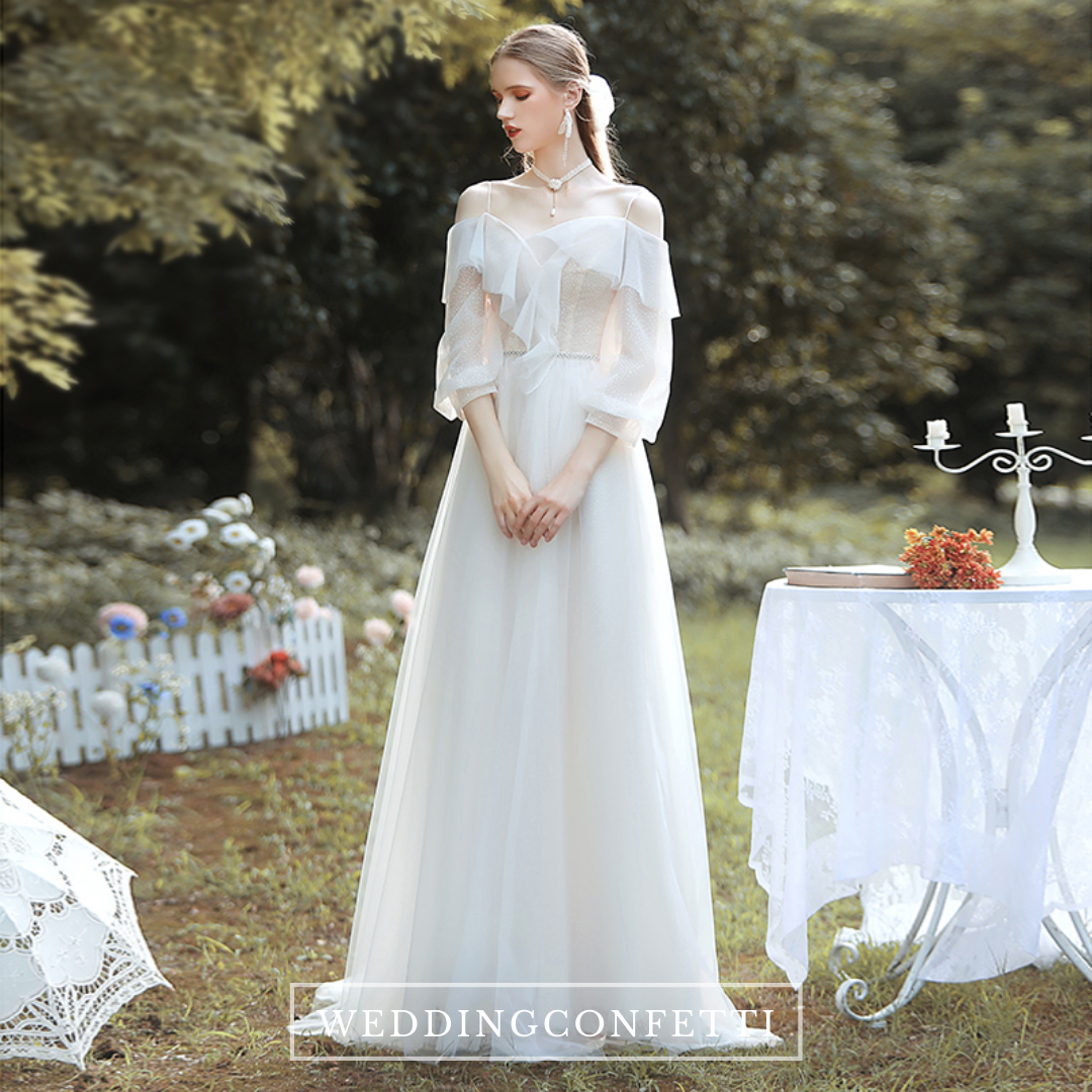The Marjorie Wedding Bridal Off Shoulder Long Sleeves Gown