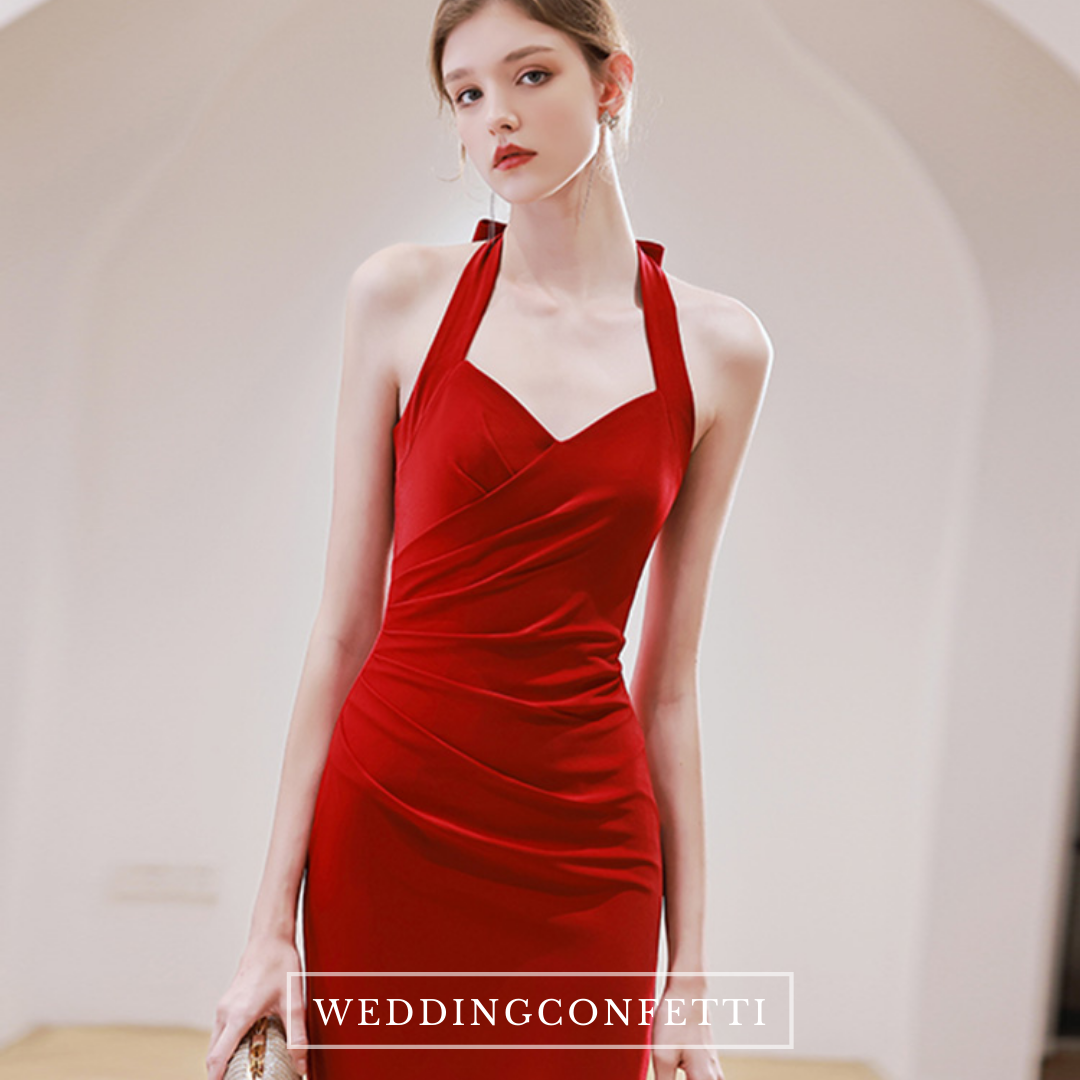 The Lerine Red Halter Dress