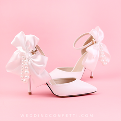 The Eloise White Pearl Heels