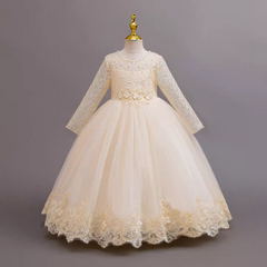 The Janny Flower Girl Dress (Long Sleeves) (Available in 4 colours)