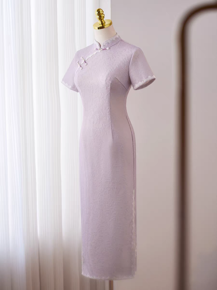The Leona Lilac Cheongsam Gown