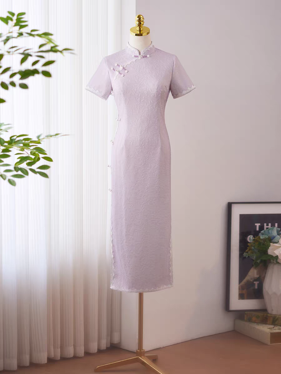 The Leona Lilac Cheongsam Gown