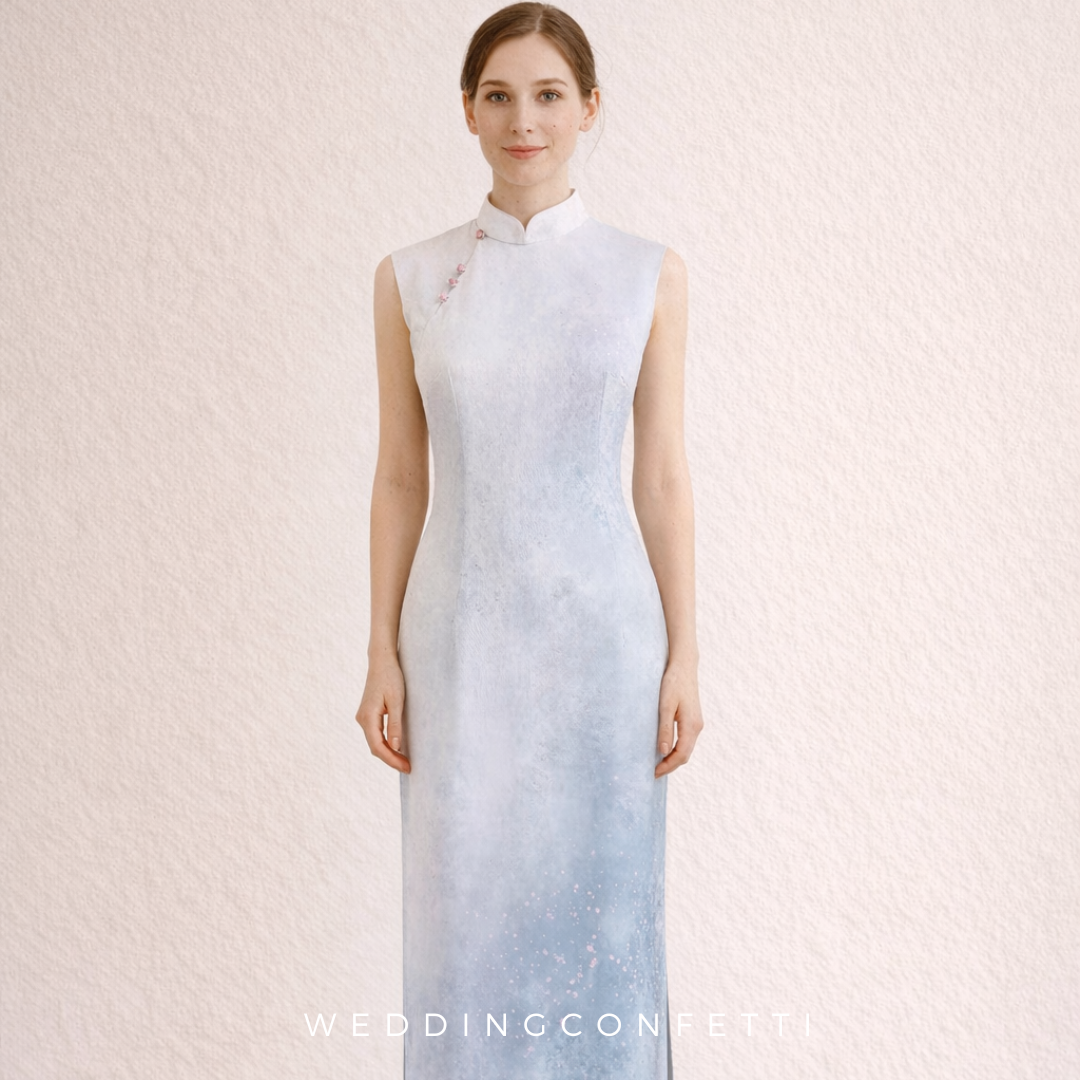 The Ryndel Ombre Blue Cheongsam Gown