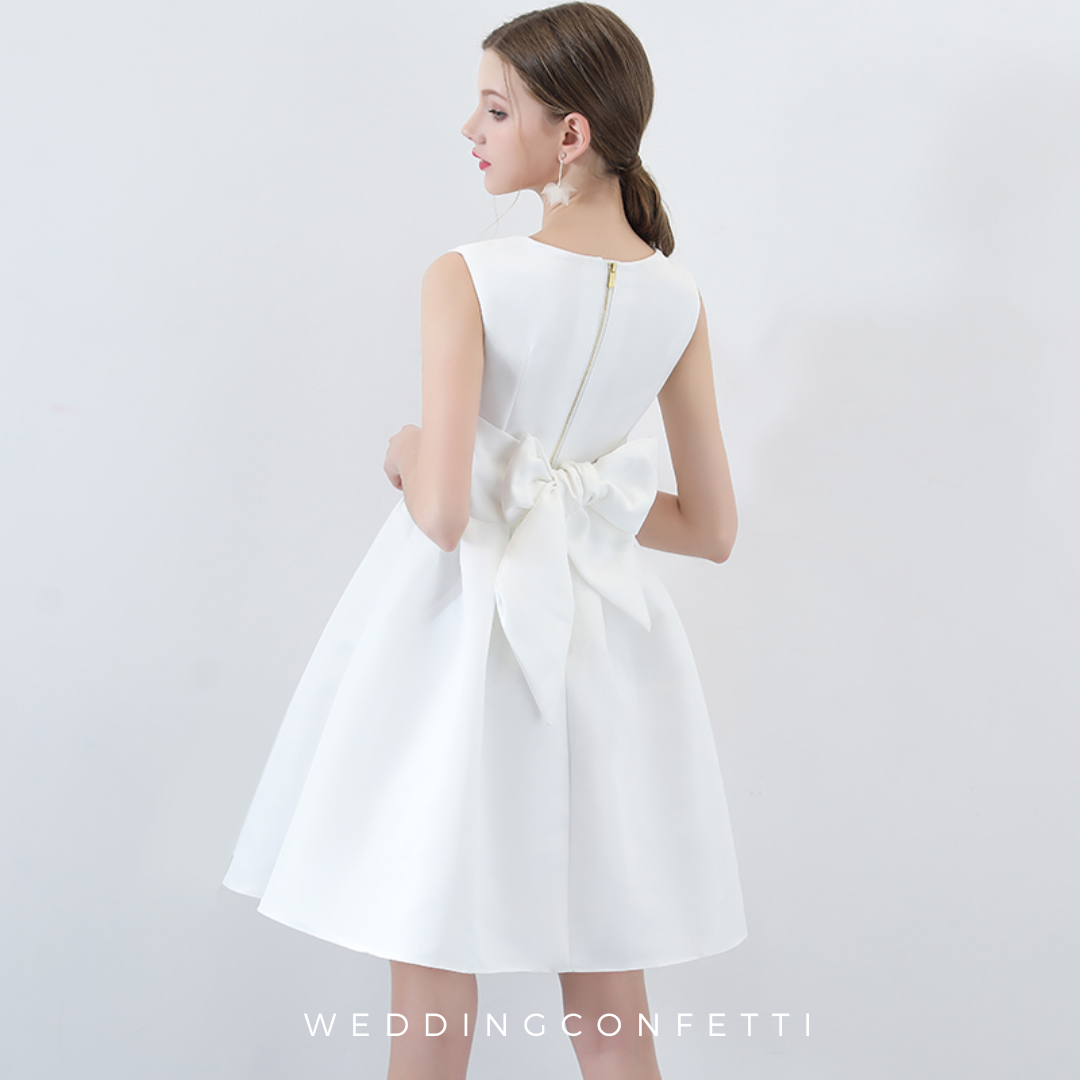 The Amelia Bow White / Black Sleeveless Dress (Available in 2 colours)