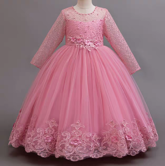 The Janny Flower Girl Dress (Long Sleeves) (Available in 4 colours)