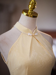 The Peony Yellow Cheongsam Gown