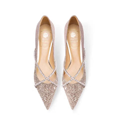 The Hanny Wedding Bridal Champagne Flats