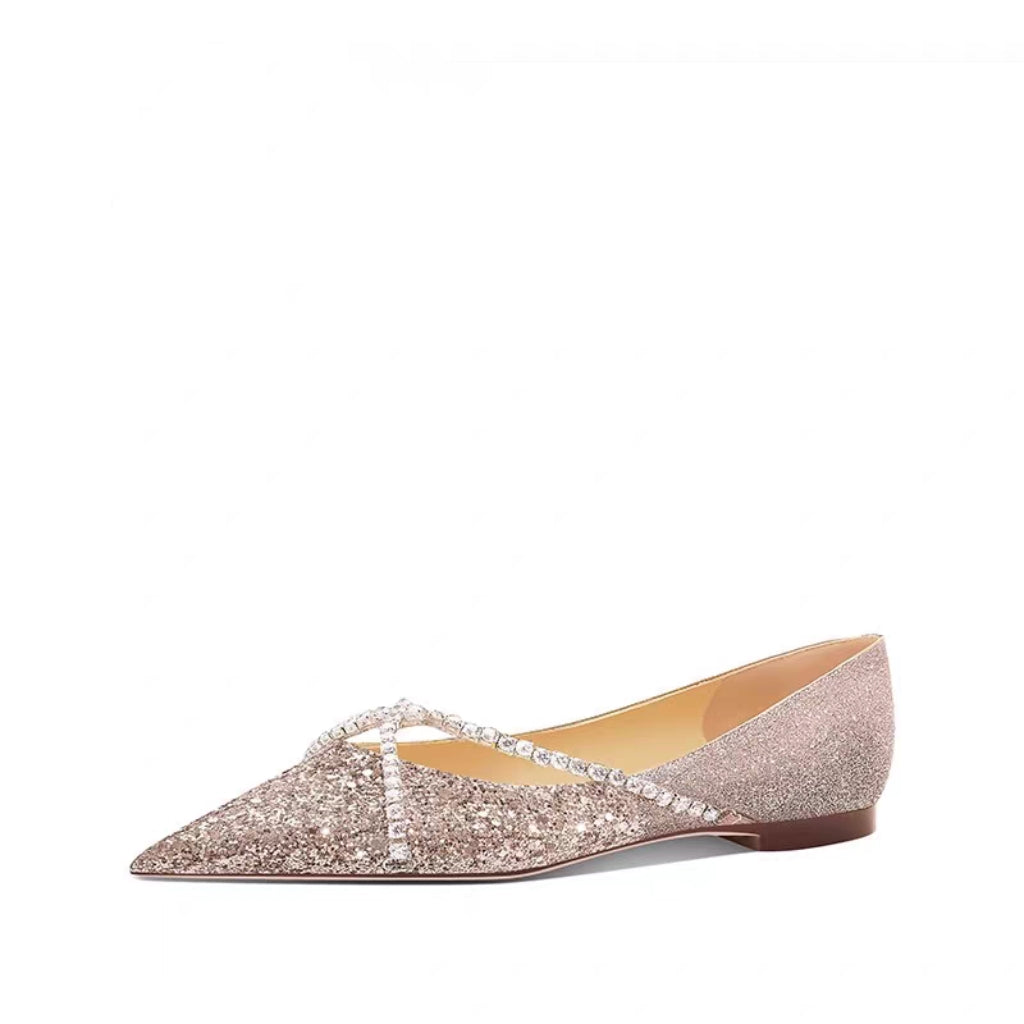 The Hanny Wedding Bridal Champagne Flats